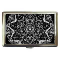 Black And White Pattern Monochrome Lighting Circle Neon Psychedelic Illustration Design Symmetry Cigarette Money Case by Vaneshart