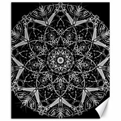 Black And White Pattern Monochrome Lighting Circle Neon Psychedelic Illustration Design Symmetry Canvas 20  X 24  by Vaneshart