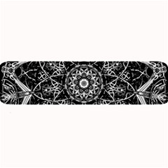 Black And White Pattern Monochrome Lighting Circle Neon Psychedelic Illustration Design Symmetry Large Bar Mats by Vaneshart