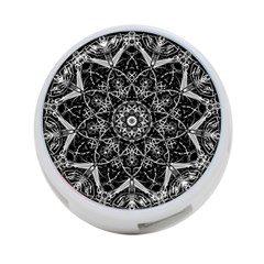 Black And White Pattern Monochrome Lighting Circle Neon Psychedelic Illustration Design Symmetry 4-port Usb Hub (two Sides) by Vaneshart