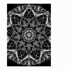 Black And White Pattern Monochrome Lighting Circle Neon Psychedelic Illustration Design Symmetry Large Garden Flag (two Sides) by Vaneshart