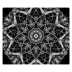 Black And White Pattern Monochrome Lighting Circle Neon Psychedelic Illustration Design Symmetry Double Sided Flano Blanket (small)  by Vaneshart