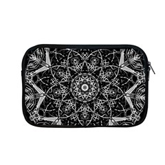 Black And White Pattern Monochrome Lighting Circle Neon Psychedelic Illustration Design Symmetry Apple Macbook Pro 13  Zipper Case by Vaneshart