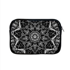 Black And White Pattern Monochrome Lighting Circle Neon Psychedelic Illustration Design Symmetry Apple Macbook Pro 15  Zipper Case by Vaneshart