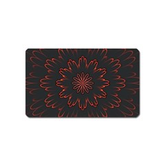 Abstract Glowing Flower Petal Pattern Red Circle Art Illustration Design Symmetry Digital Fantasy Magnet (name Card)