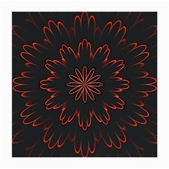 Abstract Glowing Flower Petal Pattern Red Circle Art Illustration Design Symmetry Digital Fantasy Medium Glasses Cloth (2 Sides) by Vaneshart