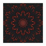 Abstract Glowing Flower Petal Pattern Red Circle Art Illustration Design Symmetry Digital Fantasy Medium Glasses Cloth (2 Sides) Front