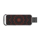 Abstract Glowing Flower Petal Pattern Red Circle Art Illustration Design Symmetry Digital Fantasy Portable USB Flash (Two Sides) Front