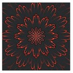 Abstract Glowing Flower Petal Pattern Red Circle Art Illustration Design Symmetry Digital Fantasy Large Satin Scarf (Square) Front