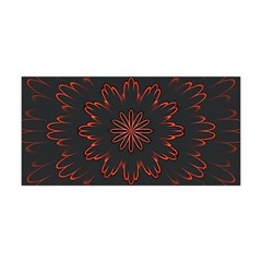 Abstract Glowing Flower Petal Pattern Red Circle Art Illustration Design Symmetry Digital Fantasy Yoga Headband by Vaneshart