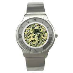 Army Camo Pattern Stainless Steel Watch by Vaneshart