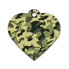 Army Camo Pattern Dog Tag Heart (One Side)