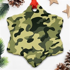 Army Camo Pattern Snowflake Ornament (Two Sides)