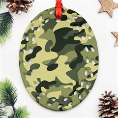 Army Camo Pattern Oval Filigree Ornament (Two Sides)