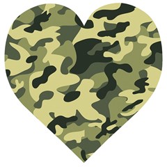 Army Camo Pattern Wooden Puzzle Heart