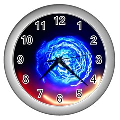 Light Circle Ball Sphere Organ Shape Physics Volgariver Ununseptium Z117 Unoptanium Island Wall Clock (silver) by Vaneshart