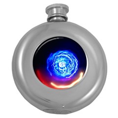 Light Circle Ball Sphere Organ Shape Physics Volgariver Ununseptium Z117 Unoptanium Island Round Hip Flask (5 Oz) by Vaneshart