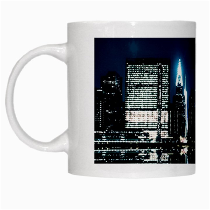 Night City Landscape White Mugs