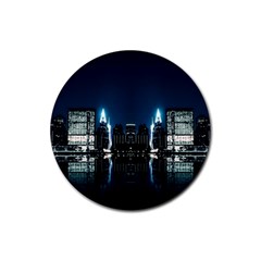 Night City Landscape Rubber Coaster (round)  by Vaneshart