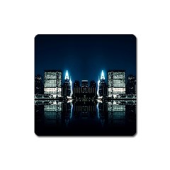 Night City Landscape Square Magnet by Vaneshart