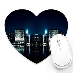 Night City Landscape Heart Mousepads by Vaneshart