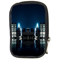 Night City Landscape Compact Camera Leather Case by Vaneshart