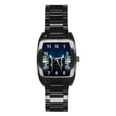 Night City Landscape Stainless Steel Barrel Watch by Vaneshart