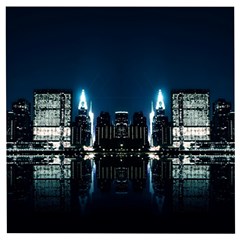 Night City Landscape Wooden Puzzle Square by Vaneshart