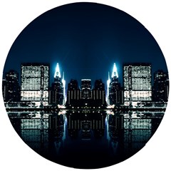 Night City Landscape Wooden Puzzle Round