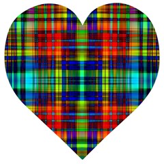 Plaid 6 Wooden Puzzle Heart