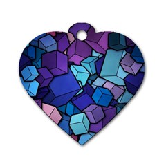 Geometric Pattern Dog Tag Heart (one Side) by Vaneshart