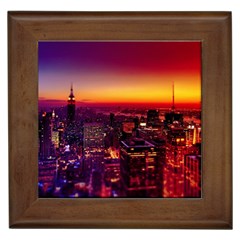 Buiding City Framed Tile by Vaneshart