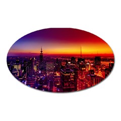 Buiding City Oval Magnet by Vaneshart