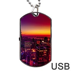 Buiding City Dog Tag Usb Flash (two Sides) by Vaneshart