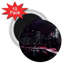 New York City Night 2 25  Magnets (10 Pack)  by Vaneshart