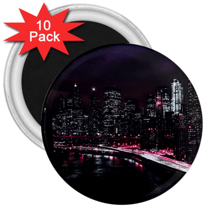 New York City Night 3  Magnets (10 pack) 