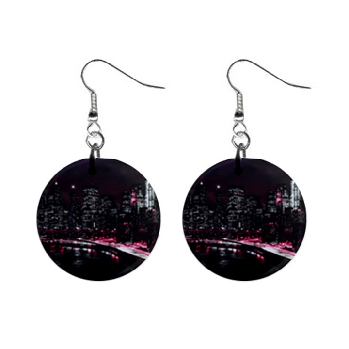 New York City Night Mini Button Earrings