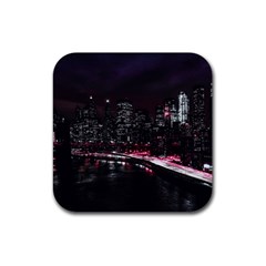 New York City Night Rubber Coaster (square)  by Vaneshart