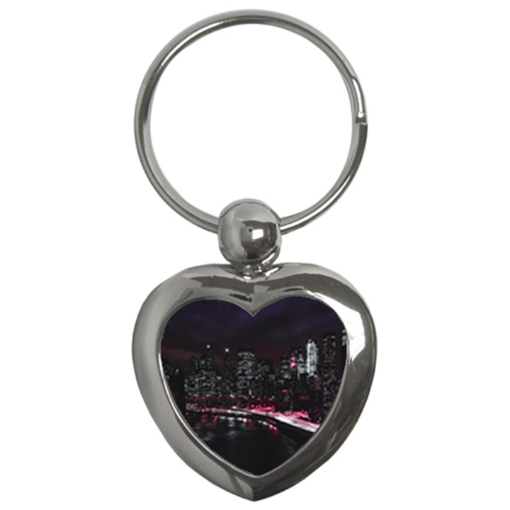 New York City Night Key Chain (Heart)