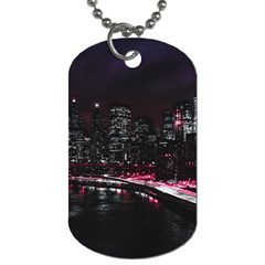 New York City Night Dog Tag (one Side) by Vaneshart