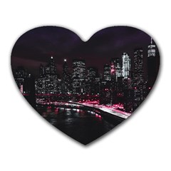 New York City Night Heart Mousepads by Vaneshart