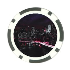 New York City Night Poker Chip Card Guard by Vaneshart