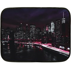 New York City Night Fleece Blanket (mini) by Vaneshart