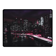 New York City Night Fleece Blanket (small) by Vaneshart