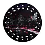 New York City Night Round Filigree Ornament (Two Sides) Back