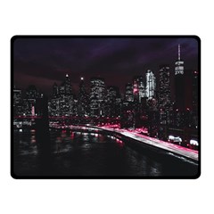 New York City Night Double Sided Fleece Blanket (small)  by Vaneshart