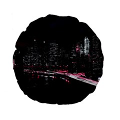 New York City Night Standard 15  Premium Flano Round Cushions by Vaneshart