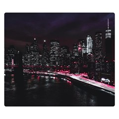 New York City Night Double Sided Flano Blanket (small)  by Vaneshart