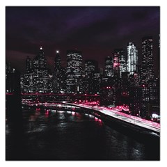 New York City Night Large Satin Scarf (square) by Vaneshart