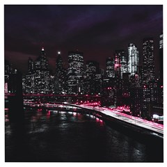 New York City Night Wooden Puzzle Square by Vaneshart